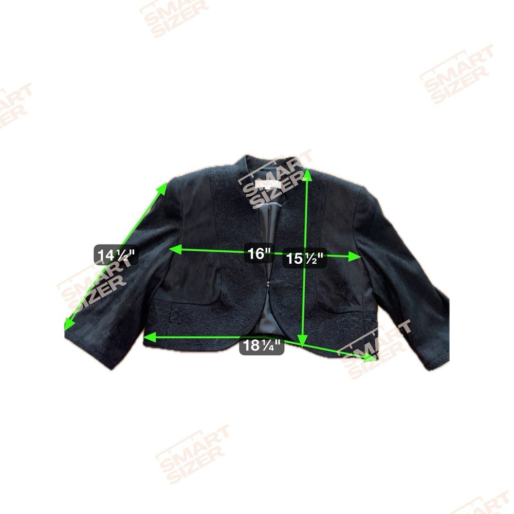 NEXT Tailored Black Cropped Jacket Sz 14 Paisley Embroidered Hook Front Lined - Picture 10 of 10
